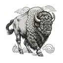 bison tattoo design idea