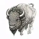 bison tattoo design idea