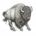 bison tattoo design idea