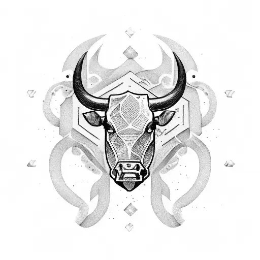 bucking bull  tattoo design idea