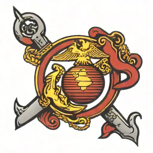 marine corps emblem tattoo design idea