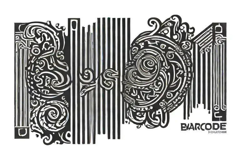 barcode design using tattoo design idea