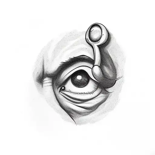 hand with dollars, mason's eye, mickey mouse tattoo design idea