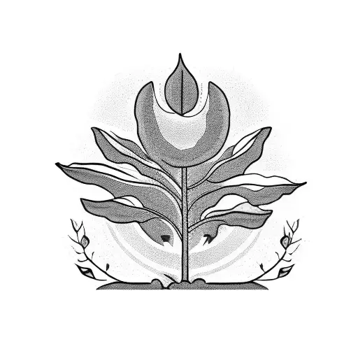 A blackwork tattoo of a coffee bean plant growing into a mountain, symbolizing the growth and strength gained from a love for coffee and nature tattoo design idea