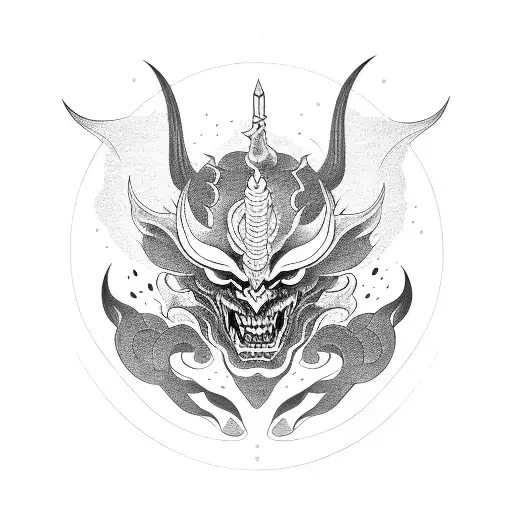 Japanese Demon tattoo design idea