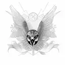 A sketch-style design featuring a Kea parrot in motion tattoo design idea