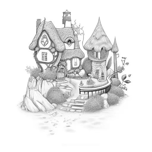 fairy garden tattoo design idea