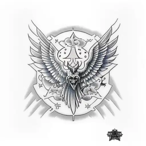 Hermes Wings with cho ku rei simbol  tattoo design idea