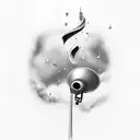 sky, jazz note tattoo design idea