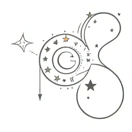 moon star and semicolon inside  tattoo design idea