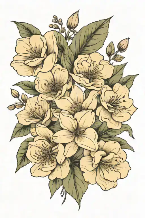 April August November and December birth flowers tattoo design idea