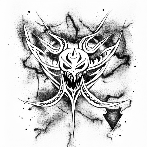 demoniac axe with a venom snake twisted around tattoo design idea