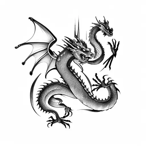 Dragon keltic feminin realistic arm tattoo design idea