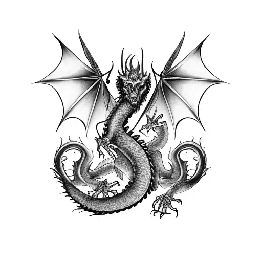 Dragon keltic feminin realistic arm tattoo design idea