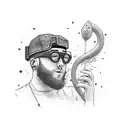 Mac Miller in skoba gear with the line "I was drowning but now I'm swimming" tattoo design idea