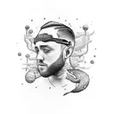 Mac Miller in skoba gear with the line "I was drowning but now I'm swimming" tattoo design idea