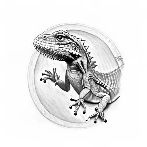 lizard in club chair drinking coffee tattoo design idea