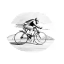 man riding a bicycle tattoo design idea