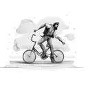 man riding a bicycle tattoo design idea