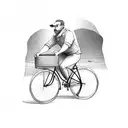 man riding a bicycle tattoo design idea