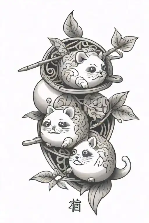 dumpling baozi tattoo design idea