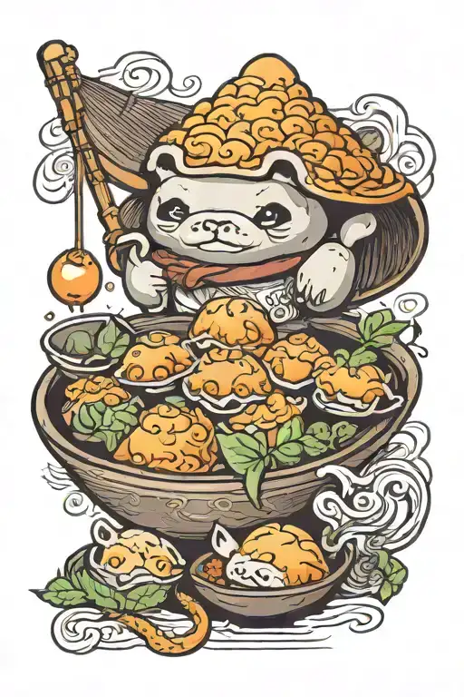dumpling baozi tattoo design idea