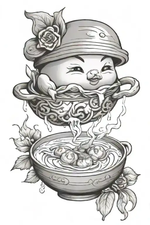 soup dumpling  tattoo design idea