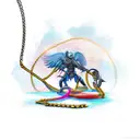 scythe with chain tattoo design idea