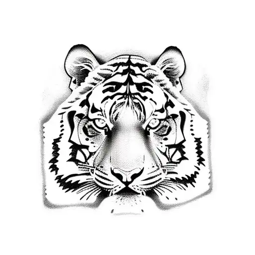 Black and White Tiger Forearm Tattoo with Rose Design