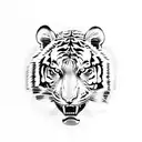 full body tiger growling symbol for strength tattoo design idea