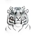 full body tiger growling symbol for strength tattoo design idea