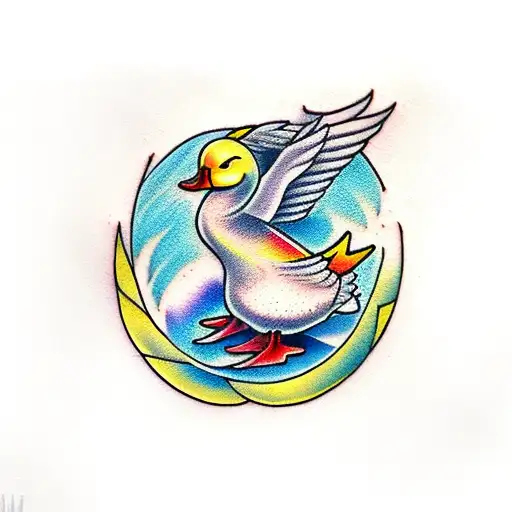 little yellow duck  tattoo design idea