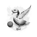 funny yellow duck  tattoo design idea