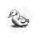 funny yellow duck  tattoo design idea