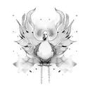 funny yellow duck  tattoo design idea