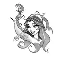 jasmine disney princess tattoo design idea