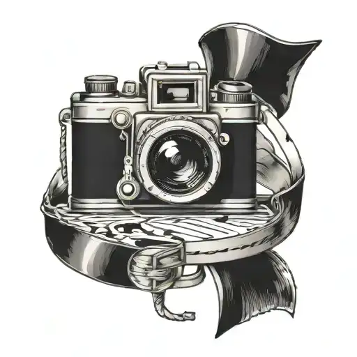 Incorporate a vintage camera and film reel into a tattoo design, symbolizing your love for documentaries and storytelling tattoo design idea