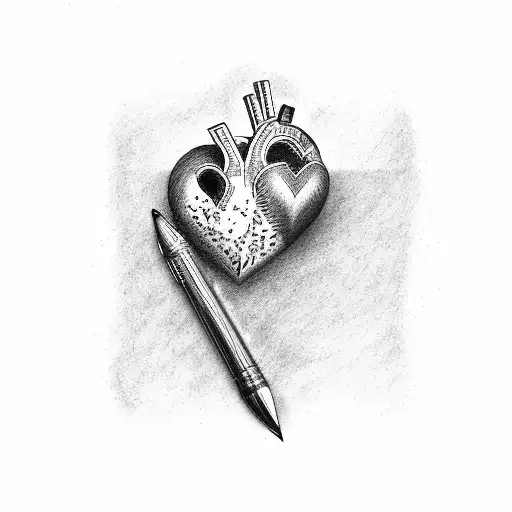 heart letter j tattoo design idea
