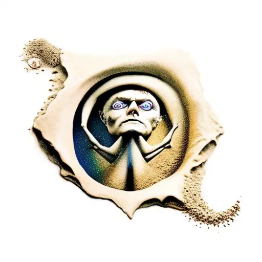 sandman(neil gaiman) dropping sand tattoo design idea