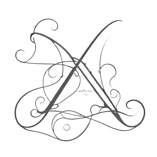 combined initial A M T tattoo design idea