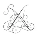 combined initial A M T tattoo design idea
