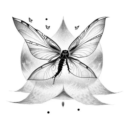 Sleeve tattoo on the arm that includes a paper boat, a dragonfly, a crow, phrase that says "smiles life is beautiful" tattoo design idea