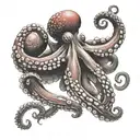 red octopus realistic   tattoo design idea