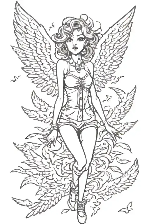 MM,wings, freedom tattoo design idea