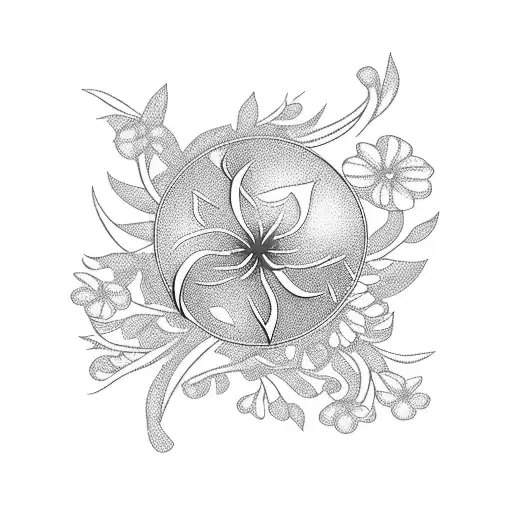 crane avec des fleurs de sakura tattoo design idea