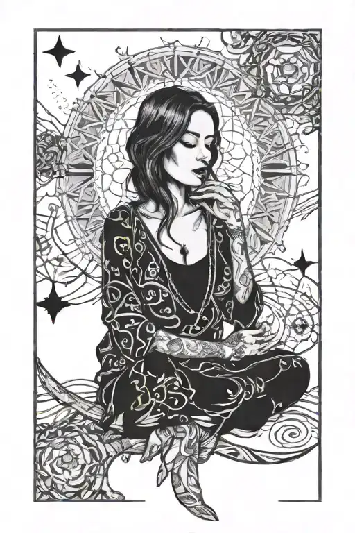 dreamer gazing tattoo design idea