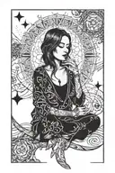 dreamer gazing tattoo design idea