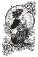 dreamer gazing tattoo design idea
