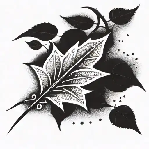 Kunai shuriken sakura leaf tattoo design idea