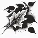 Kunai shuriken sakura leaf tattoo design idea